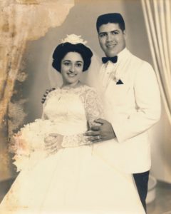 The Pacheco couple on their wedding day, the couple will celebrate their 50th anniversary next May.