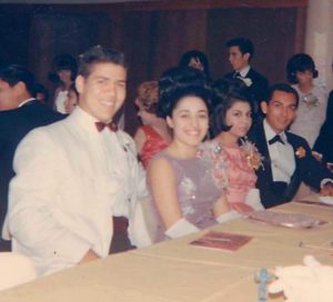 The Pacheco couple and Carmen and Frank Medina at their senior prom. The couple remain friends.
