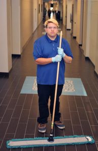 Michael Zapata, 25, floor tech, works for IQS, Inc. on campus.