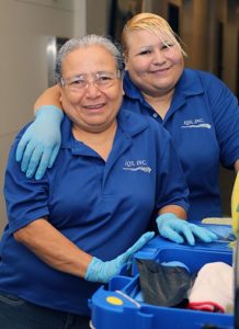 Left to right: Mayra Guardiola, 28 and mother Josefa, 57, are housekeepers for IQS, Inc.