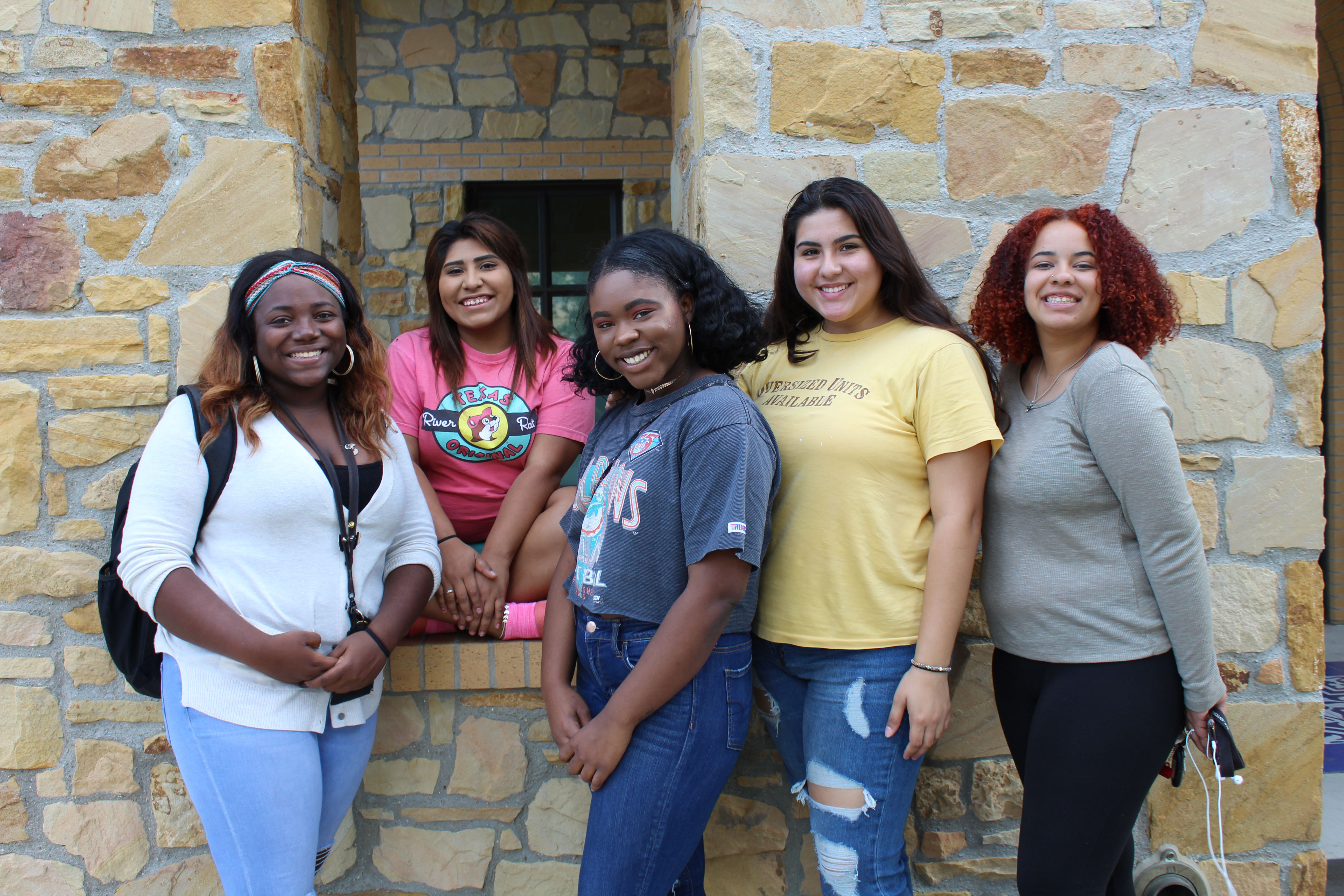Alexis Harrison, Celeste Luna, Autumn Everett, Nicole Espinoza and Azia Franklin formed the Resident Hall Association to advocate for students living in the dorms. Photo by Sofia Medina