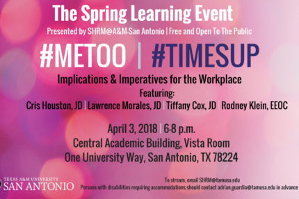 Society of Human Resources Management hosts #METOO #TIMESUP - The Mesquite Online News - Texas A&M University-San Antonio
