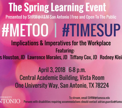 Society of Human Resources Management hosts #METOO #TIMESUP - The Mesquite Online News - Texas A&M University-San Antonio