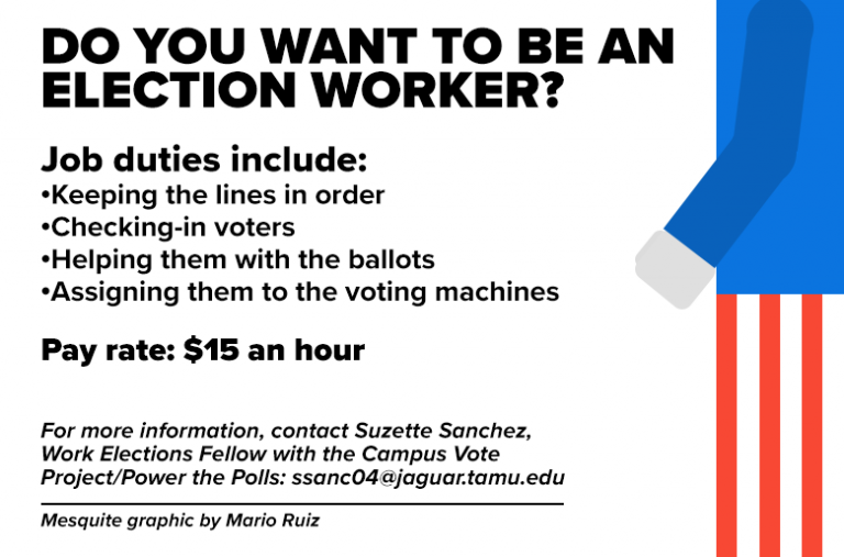Young poll workers needed this election Texas A&M UniversitySan