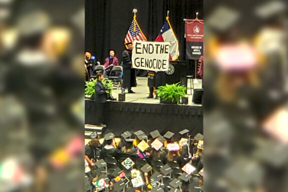 A&M-San Antonio graduate demonstrates pro-Palestinian support at commencement ceremony - The Mesquite Online News - Texas A&M University-San Antonio